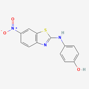 molecular formula C13H9N3O3S B14313248 4-[(6-Nitro-1,3-benzothiazol-2-yl)amino]phenol CAS No. 111962-91-5