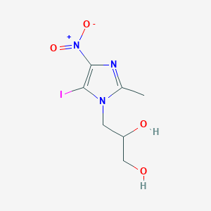 molecular formula C7H10IN3O4 B14313250 3-(5-Iodo-2-methyl-4-nitro-1H-imidazol-1-yl)propane-1,2-diol CAS No. 114153-78-5