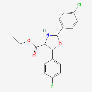 molecular formula C18H17Cl2NO3 B14313277 Ethyl 2,5-bis(4-chlorophenyl)-1,3-oxazolidine-4-carboxylate CAS No. 109918-43-6