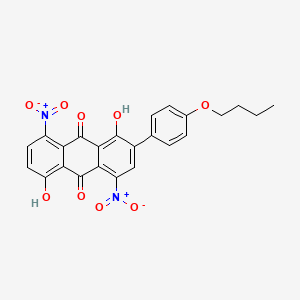 molecular formula C24H18N2O9 B14313432 9,10-Anthracenedione, 2-(4-butoxyphenyl)-1,5-dihydroxy-4,8-dinitro- CAS No. 116266-17-2