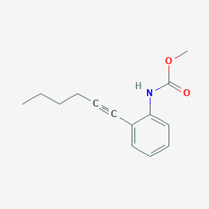 molecular formula C14H17NO2 B14313458 Carbamic acid, [2-(1-hexynyl)phenyl]-, methyl ester CAS No. 116491-54-4