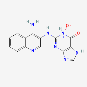 molecular formula C14H11N7O2 B14313482 2-[(4-Aminoquinolin-3-yl)amino]-1-oxo-1,7-dihydro-6H-1lambda~5~-purin-6-one CAS No. 113824-79-6