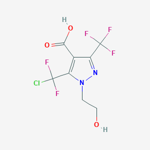 B1431366 5-(chlorodifluoromethyl)-1-(2-hydroxyethyl)-3-(trifluoromethyl)-1H-pyrazole-4-carboxylic acid CAS No. 1421601-49-1