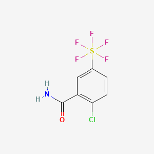 B1431368 2-Chloro-5-(pentafluorosulfur)benzamide CAS No. 1431329-71-3