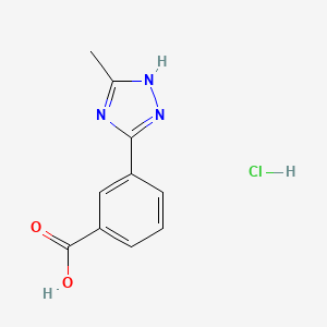 molecular formula C10H10ClN3O2 B1431373 3-(5-甲基-1H-1,2,4-三唑-3-基)苯甲酸盐酸盐 CAS No. 1375474-46-6