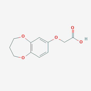 B1431395 (3,4-dihydro-2H-1,5-benzodioxepin-7-yloxy)acetic acid CAS No. 1785082-21-4
