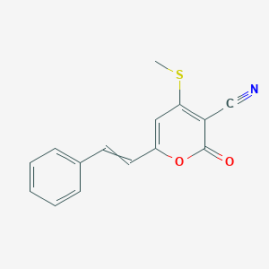 4-(Methylsulfanyl)-2-oxo-6-(2-phenylethenyl)-2H-pyran-3-carbonitrile