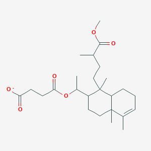 molecular formula C25H39O6- B14314149 4-{1-[1-(4-Methoxy-3-methyl-4-oxobutyl)-1,4a,5-trimethyl-1,2,3,4,4a,7,8,8a-octahydronaphthalen-2-yl]ethoxy}-4-oxobutanoate CAS No. 114359-89-6