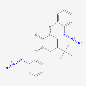 molecular formula C24H24N6O B14314150 2,6-Bis[(2-azidophenyl)methylidene]-4-tert-butylcyclohexan-1-one CAS No. 112708-00-6