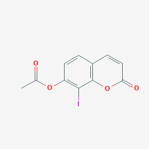 molecular formula C11H7IO4 B14314192 2H-1-Benzopyran-2-one, 7-(acetyloxy)-8-iodo- CAS No. 112699-36-2