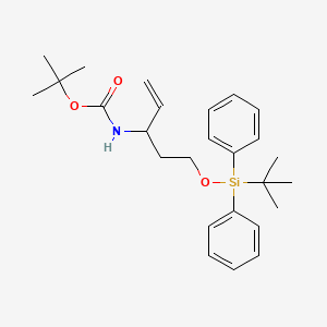 molecular formula C26H37NO3Si B1431420 N-Boc-(+/-)-1-[{tert-butyl(diphenyl)silyl}oxy]pent-4-en-3-amine CAS No. 1379812-36-8