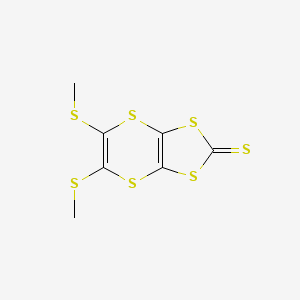 molecular formula C7H6S7 B14314262 5,6-Bis(methylsulfanyl)-2H-[1,3]dithiolo[4,5-b][1,4]dithiine-2-thione CAS No. 113502-34-4