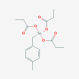 [(4-Methylphenyl)methyl][tris(propanoyloxy)]stannane