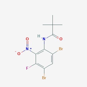 B1431451 N-Pivaloyl 4,6-Dibromo-3-fluoro-2-nitroaniline CAS No. 1420800-23-2