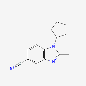 B1431454 1-Cyclopentyl-2-methyl-1,3-benzodiazole-5-carbonitrile CAS No. 1403483-73-7
