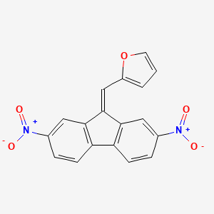 molecular formula C18H10N2O5 B14314697 2-[(2,7-Dinitro-9H-fluoren-9-ylidene)methyl]furan CAS No. 112801-39-5