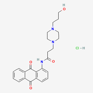 1-Piperazinepropanamide, N-(9,10-dihydro-9,10-dioxo-1-anthracenyl)-4-(3-hydroxypropyl)-, monohydrochloride