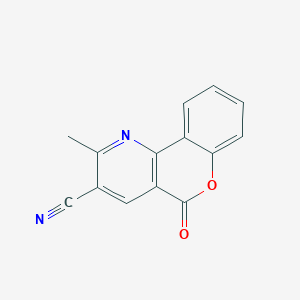 molecular formula C14H8N2O2 B14314803 2-Methyl-5-oxo-5H-[1]benzopyrano[4,3-b]pyridine-3-carbonitrile CAS No. 112163-95-8