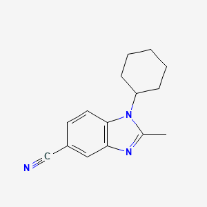 B1431487 1-Cyclohexyl-2-methyl-1,3-benzodiazole-5-carbonitrile CAS No. 1403483-86-2
