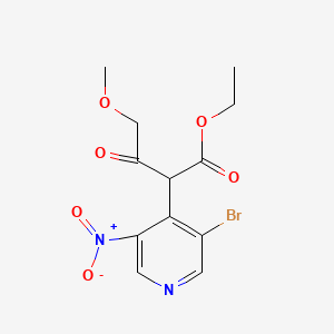molecular formula C12H13BrN2O6 B1431490 Ethyl 2-(3-bromo-5-nitropyridin-4-yl)-4-methoxy-3-oxobutanoate CAS No. 1352395-47-1