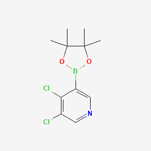 molecular formula C11H14BCl2NO2 B1431503 3,4-Dichloro-5-(4,4,5,5-tetramethyl-1,3,2-dioxaborolan-2-yl)pyridine CAS No. 1451391-08-4