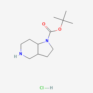 molecular formula C12H23ClN2O2 B1431505 Octahydro-pyrrolo[3,2-c]pyridine-1-carboxylic acid tert-butyl ester hydrochloride CAS No. 1414958-58-9