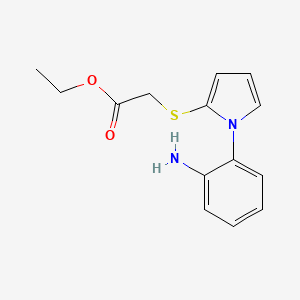 molecular formula C14H16N2O2S B14315265 Ethyl {[1-(2-aminophenyl)-1H-pyrrol-2-yl]sulfanyl}acetate CAS No. 112798-13-7