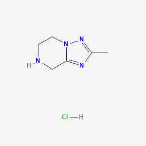 molecular formula C6H11ClN4 B1431533 2-Methyl-5,6,7,8-tetrahydro-[1,2,4]triazolo[1,5-a]pyrazine hydrochloride CAS No. 1263378-55-7