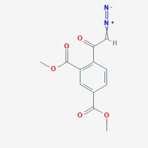 molecular formula C12H10N2O5 B14315331 1-[2,4-Bis(methoxycarbonyl)phenyl]-2-diazonioethen-1-olate CAS No. 109702-71-8