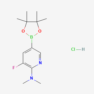 B1431534 2-(N,N-Dimethylamino)-3-fluoropyridine-5-boronic acid pinacol ester hydrochloride CAS No. 1548827-81-1