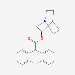 molecular formula C21H21NO2S B14315439 9H-Thioxanthene-9-carboxylic acid, 1-azabicyclo(2.2.2)oct-3-yl ester, (R)- CAS No. 112605-31-9