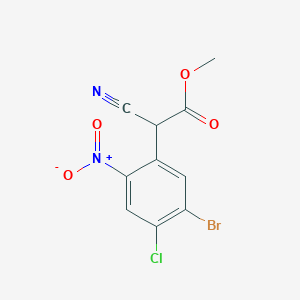 molecular formula C10H6BrClN2O4 B1431545 Methyl 2-(5-bromo-4-chloro-2-nitrophenyl)-2-cyanoacetate CAS No. 1393441-88-7