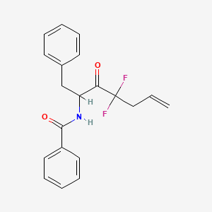 molecular formula C20H19F2NO2 B14315461 N-(4,4-Difluoro-3-oxo-1-phenylhept-6-en-2-yl)benzamide CAS No. 106745-96-4