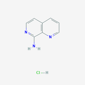 molecular formula C8H8ClN3 B1431551 1,7-Naphthyridin-8-amine hydrochloride CAS No. 1187932-59-7