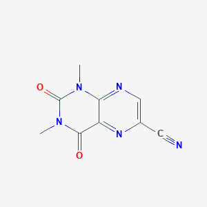 molecular formula C9H7N5O2 B14315515 1,3-Dimethyl-2,4-dioxo-1,2,3,4-tetrahydropteridine-6-carbonitrile CAS No. 112649-32-8