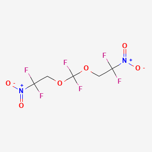 molecular formula C5H4F6N2O6 B14315670 2-[(2,2-Difluoro-2-nitroethoxy)(difluoro)methoxy]-1,1-difluoro-1-nitroethane CAS No. 113689-59-1