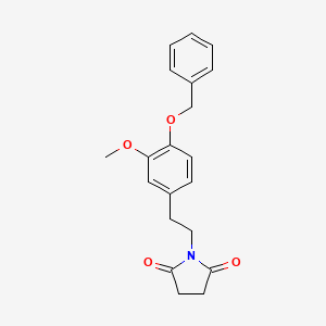 molecular formula C20H21NO4 B14315692 1-{2-[4-(Benzyloxy)-3-methoxyphenyl]ethyl}pyrrolidine-2,5-dione CAS No. 110698-41-4