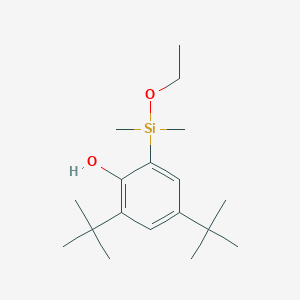 molecular formula C18H32O2Si B14315712 2,4-Di-tert-butyl-6-[ethoxy(dimethyl)silyl]phenol CAS No. 106693-79-2