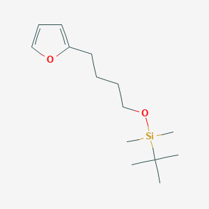 molecular formula C14H26O2Si B14315759 Silane, (1,1-dimethylethyl)[4-(2-furanyl)butoxy]dimethyl- CAS No. 112897-11-7