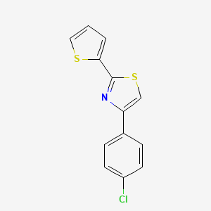 molecular formula C13H8ClNS2 B14315787 4-(4-Chlorophenyl)-2-(thiophen-2-yl)-1,3-thiazole CAS No. 113214-27-0