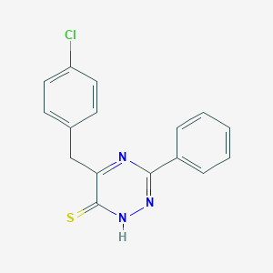 molecular formula C16H12ClN3S B143158 3-苯基-5-(4-氯苄基)-1,2,4-三嗪-6(1H)-硫酮 CAS No. 127525-52-4