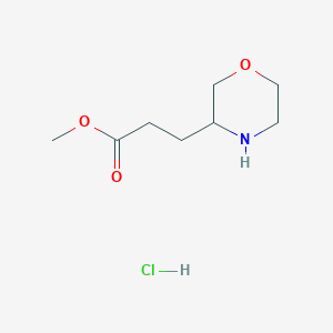 molecular formula C8H16ClNO3 B1431580 3-Morpholin-3-yl-propionic acid methyl ester hydrochloride CAS No. 1260641-78-8