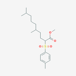 molecular formula C20H32O4S B14315808 Methyl 5,9-dimethyl-2-(4-methylbenzene-1-sulfonyl)decanoate CAS No. 111831-48-2