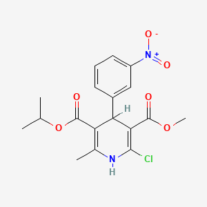 3,5-Pyridinedicarboxylic acid, 1,4-dihydro-2-chloro-6-methyl-4-(3-nitrophenyl)-, 3-methyl-5-(1-methylethyl) ester