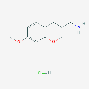 molecular formula C11H16ClNO2 B1431582 (7-Methoxychroman-3-yl)methanamine hydrochloride CAS No. 1187932-66-6