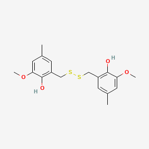 molecular formula C18H22O4S2 B14315881 2,2'-[Disulfanediylbis(methylene)]bis(6-methoxy-4-methylphenol) CAS No. 113695-02-6