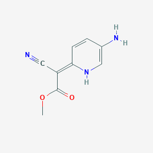 molecular formula C9H9N3O2 B1431594 Methyl 2-[(2Z)-5-amino-1H-pyridin-2-ylidene]-2-cyanoacetate CAS No. 1373237-02-5
