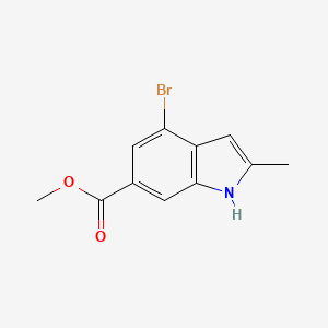 molecular formula C11H10BrNO2 B1431597 Methyl 4-bromo-2-methyl-1H-indole-6-carboxylate CAS No. 1260383-49-0