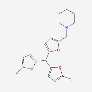 1-({5-[Bis(5-methylfuran-2-yl)methyl]furan-2-yl}methyl)piperidine