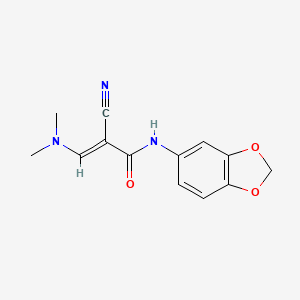 molecular formula C13H13N3O3 B1431631 N-1,3-benzodioxol-5-yl-2-cyano-3-(dimethylamino)acrylamide CAS No. 1786462-99-4